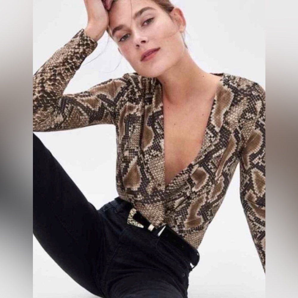 ZARA Snake Print Bodysuit